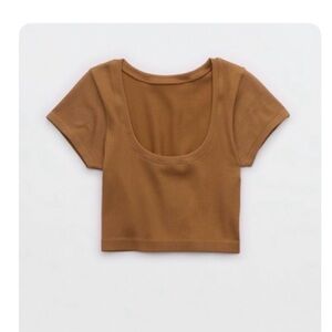 NWT OFFLINE By Aerie Seamless Rib
Scoop T-Shirt Size M color celebration nation